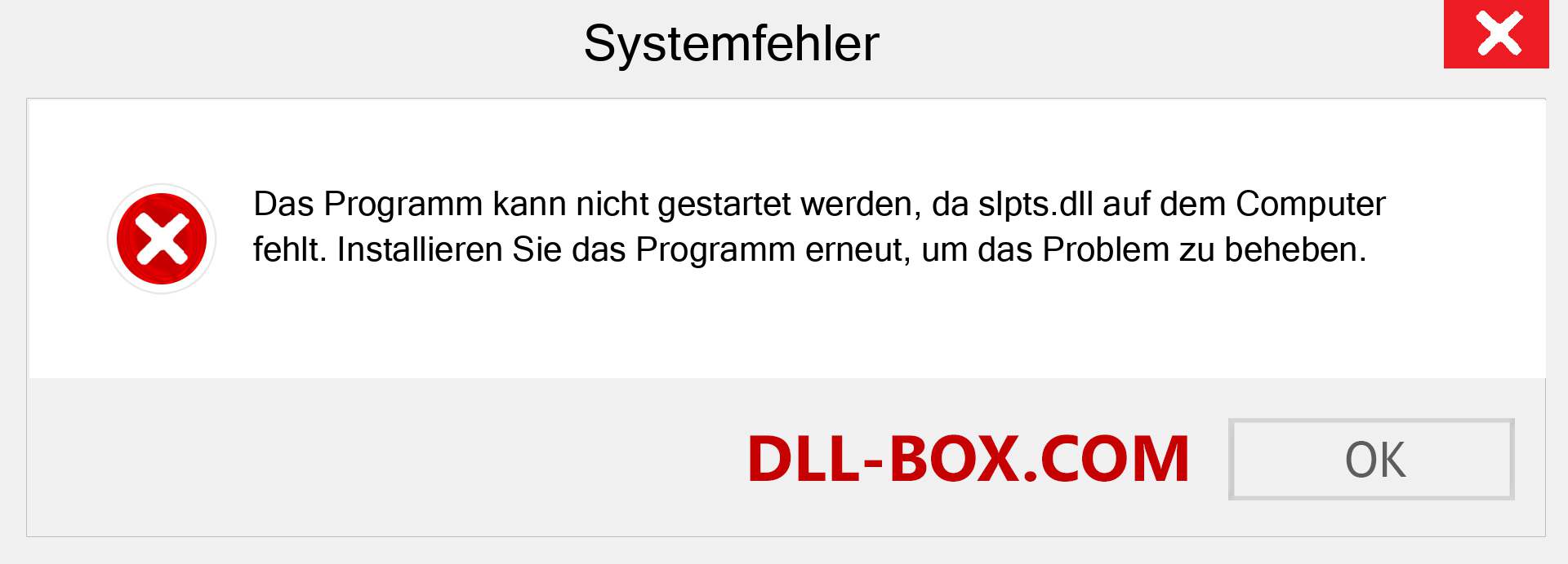 slpts.dll-Datei fehlt?. Download für Windows 7, 8, 10 - Fix slpts dll Missing Error unter Windows, Fotos, Bildern