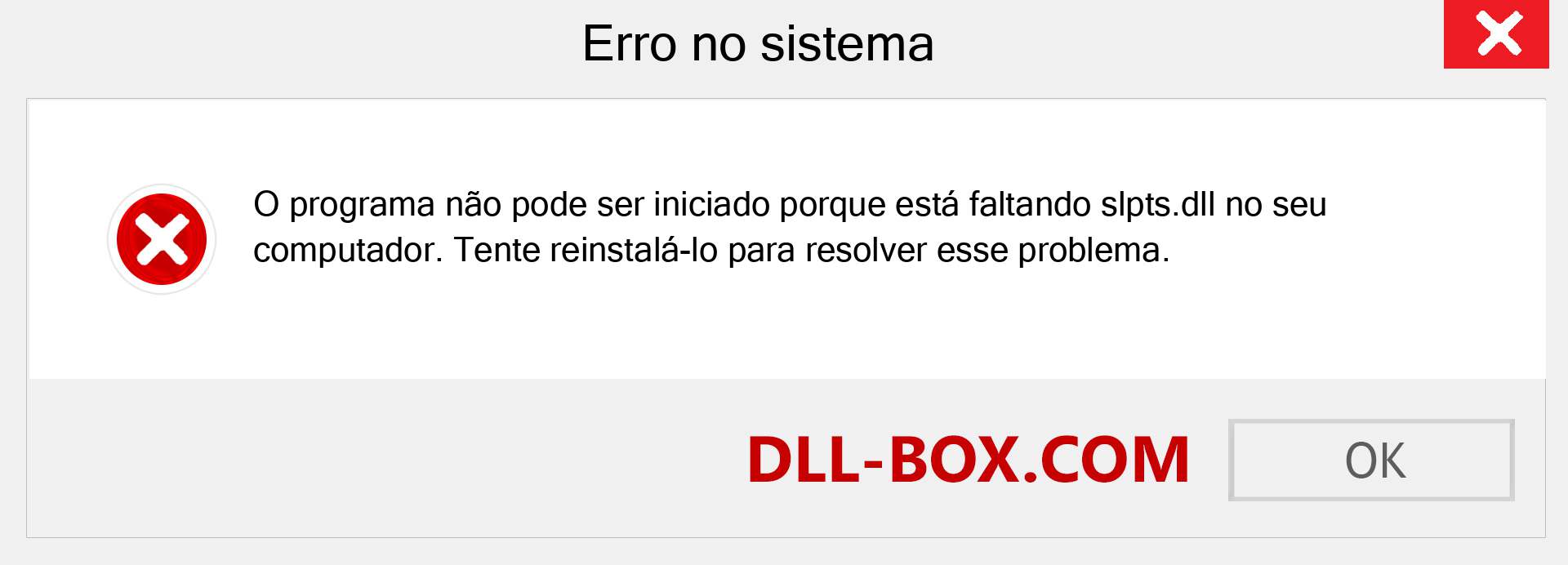 Arquivo slpts.dll ausente ?. Download para Windows 7, 8, 10 - Correção de erro ausente slpts dll no Windows, fotos, imagens